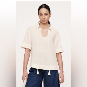 NWT Banana. Republic Oversized Cream Blouse Sz Medium